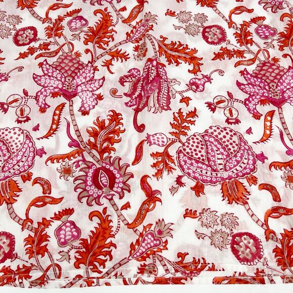 Roller Rabbit Amanda Kurta Paisley Orange V-Neck 3/4 Sleeve Tunic Small - Picture 7 of 10